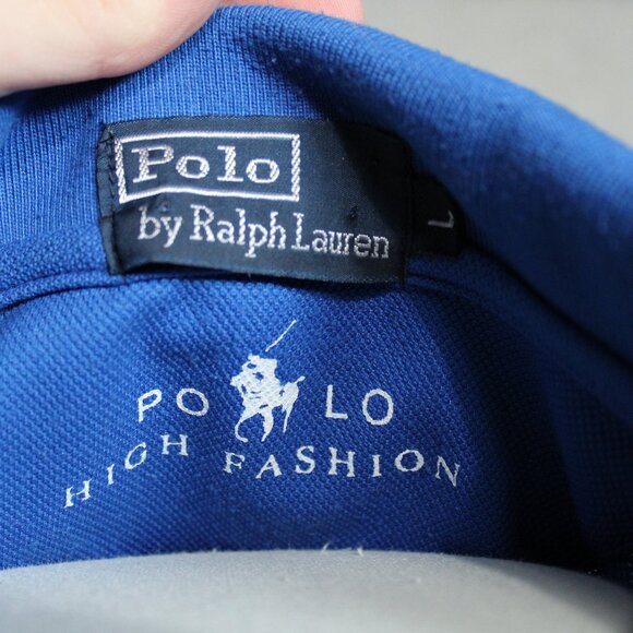 POLO by Ralph Lauren SZ L Signature Big Pony Logo Blue Polo Shirt - Picture 7 of 7